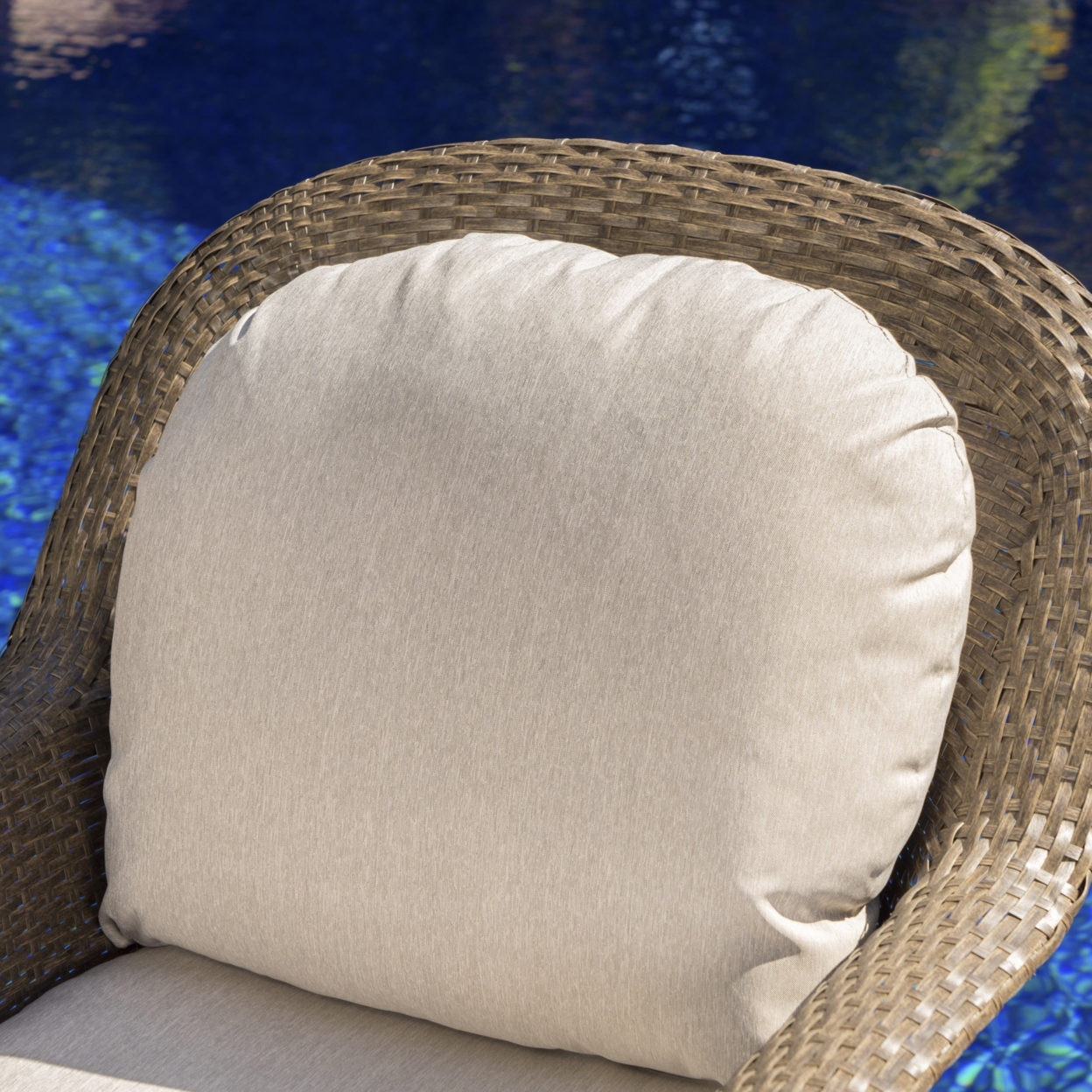Linsten Outdoor Wicker Swivel Club Chairs With Water Resistant Cushions - Default, Set Of 2