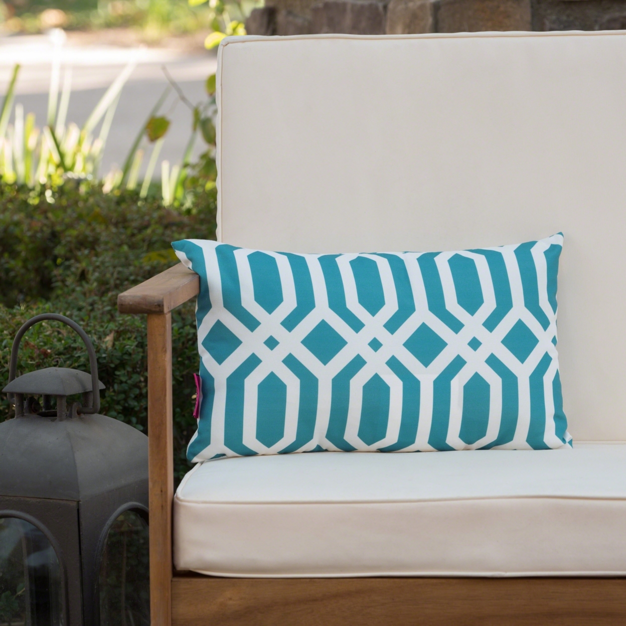 Manduka Outdoor Water Resistant Rectangular Pillow - Multi-color Chevron, Single