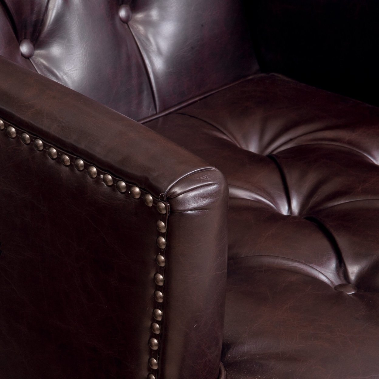 Medford Brown Leather Club Chair