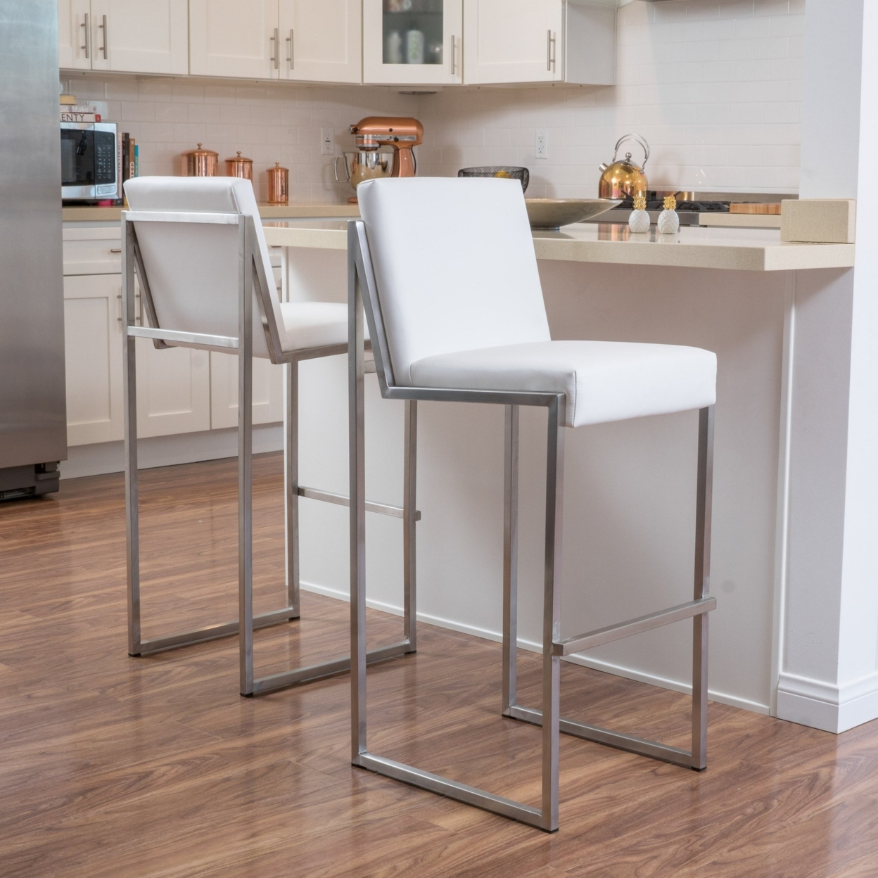 October 30-Inch Bonded Leather Barstool (Set Of 2)