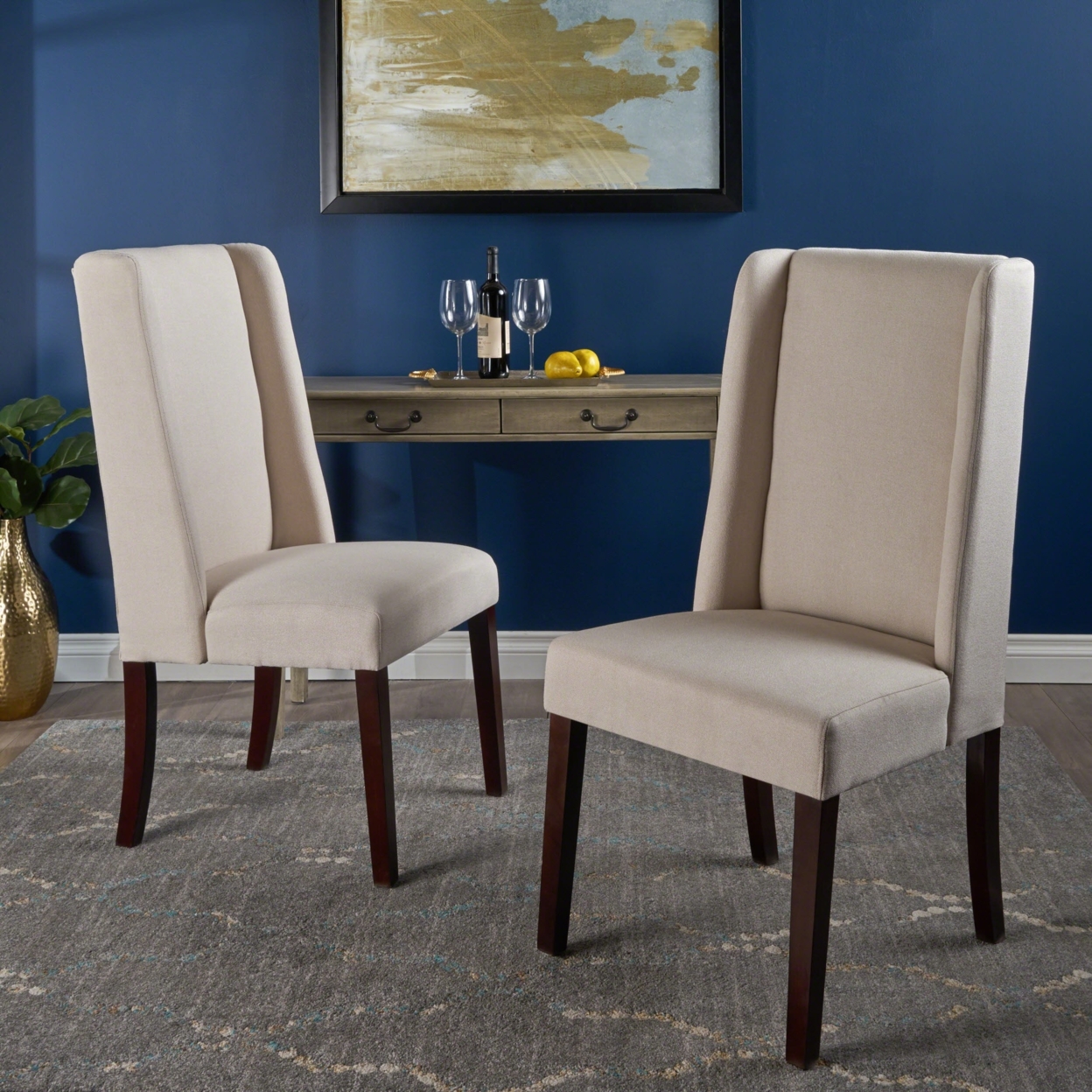 Rory Ivory Fabric Dining Chair (Set Of 2)