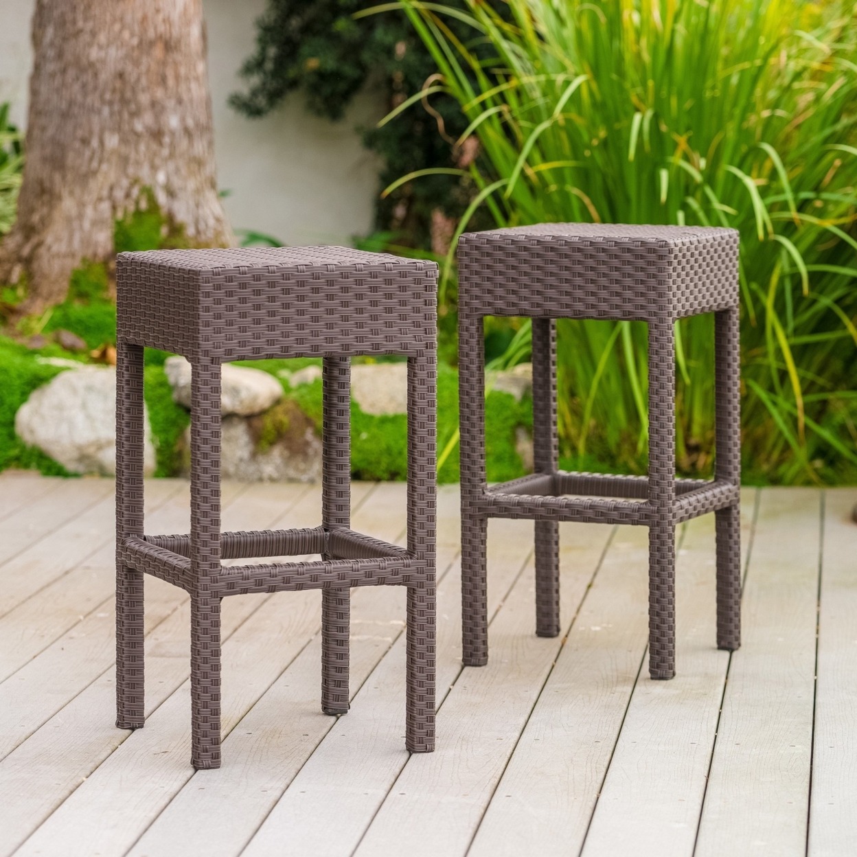 Rudolfo 28-Inch Outdoor Backless Bar Stools (Set Of 2)
