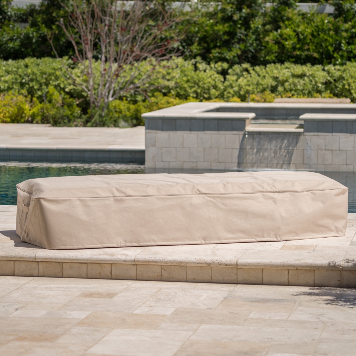 Solana Outdoor Beige Waterproof Fabric Lounge Set Cover - Beige, Set Of 2