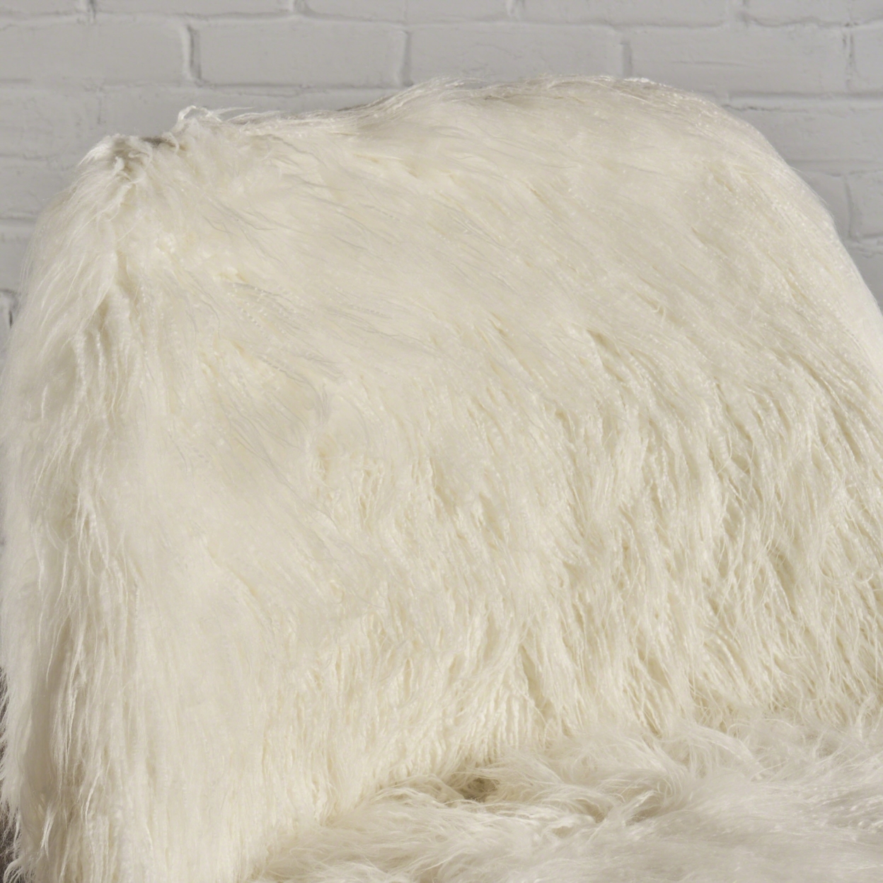 Soho Shaggy Faux Fur Accent Chair - White