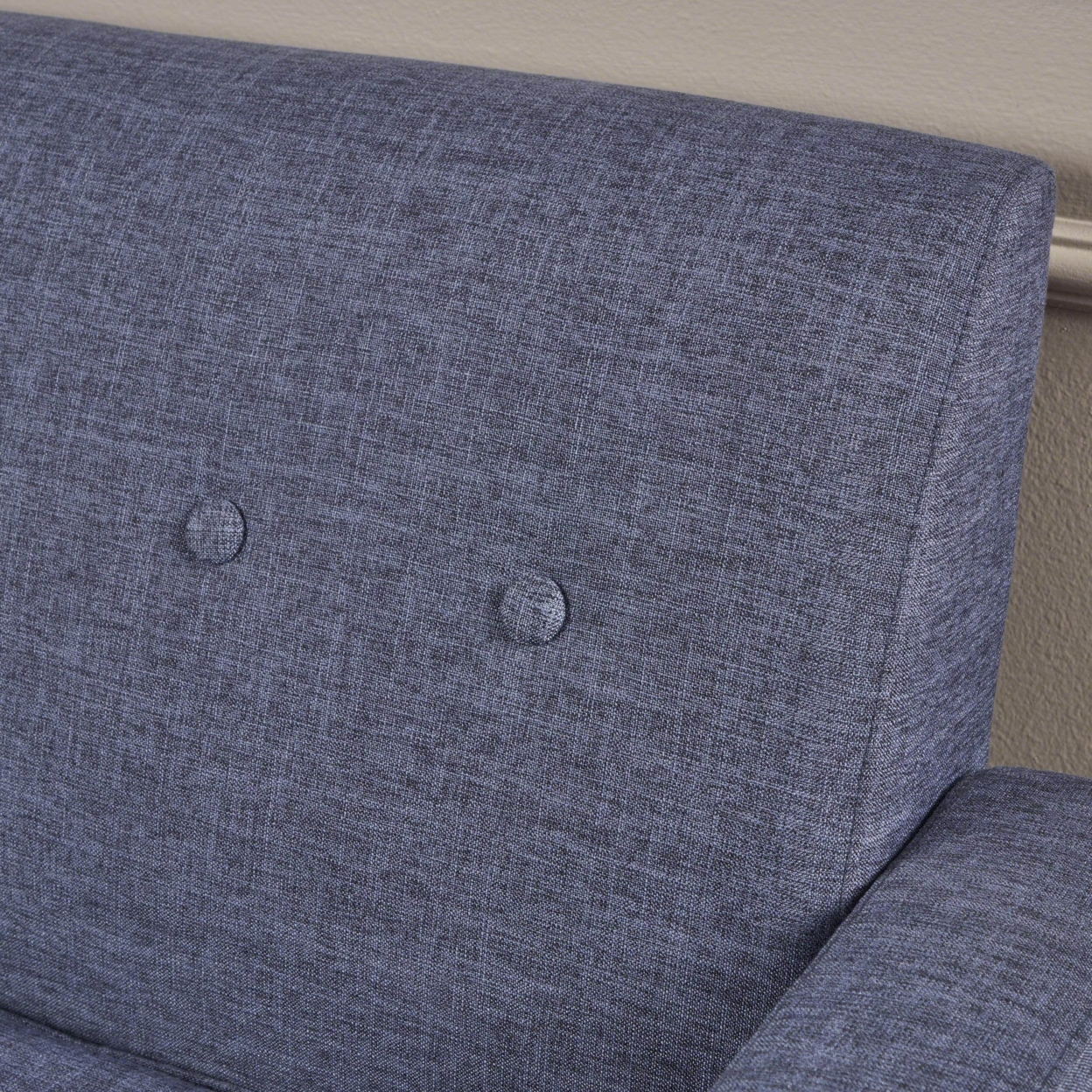 Stratford Mid Century Modern Fabric Club Chair - Light Gray Tweed