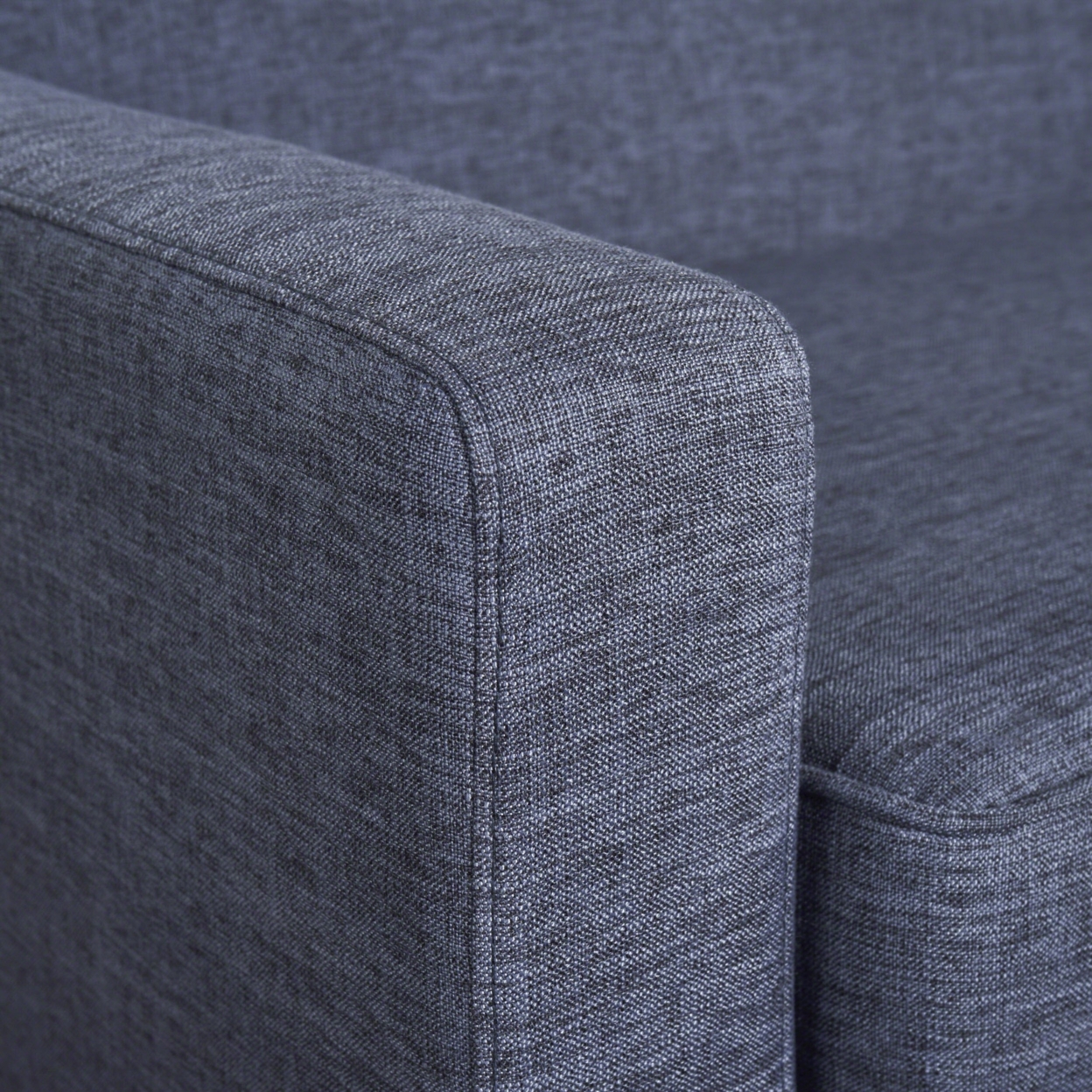 Stratford Mid Century Modern Fabric 3 Seater Sofa - Light Gray Tweed