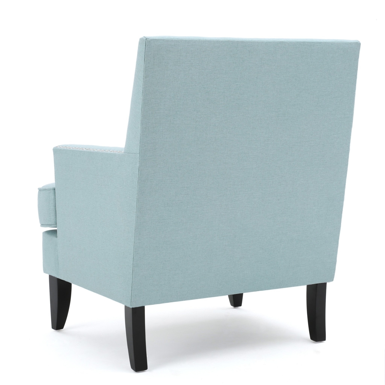 Talette Studded Modern Club Arm Chair - Light Blue