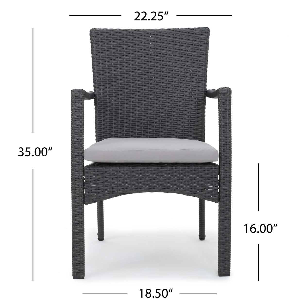 Tigua Outdoor Grey Wicker Dining Chair With Cushions (Set Of 2)