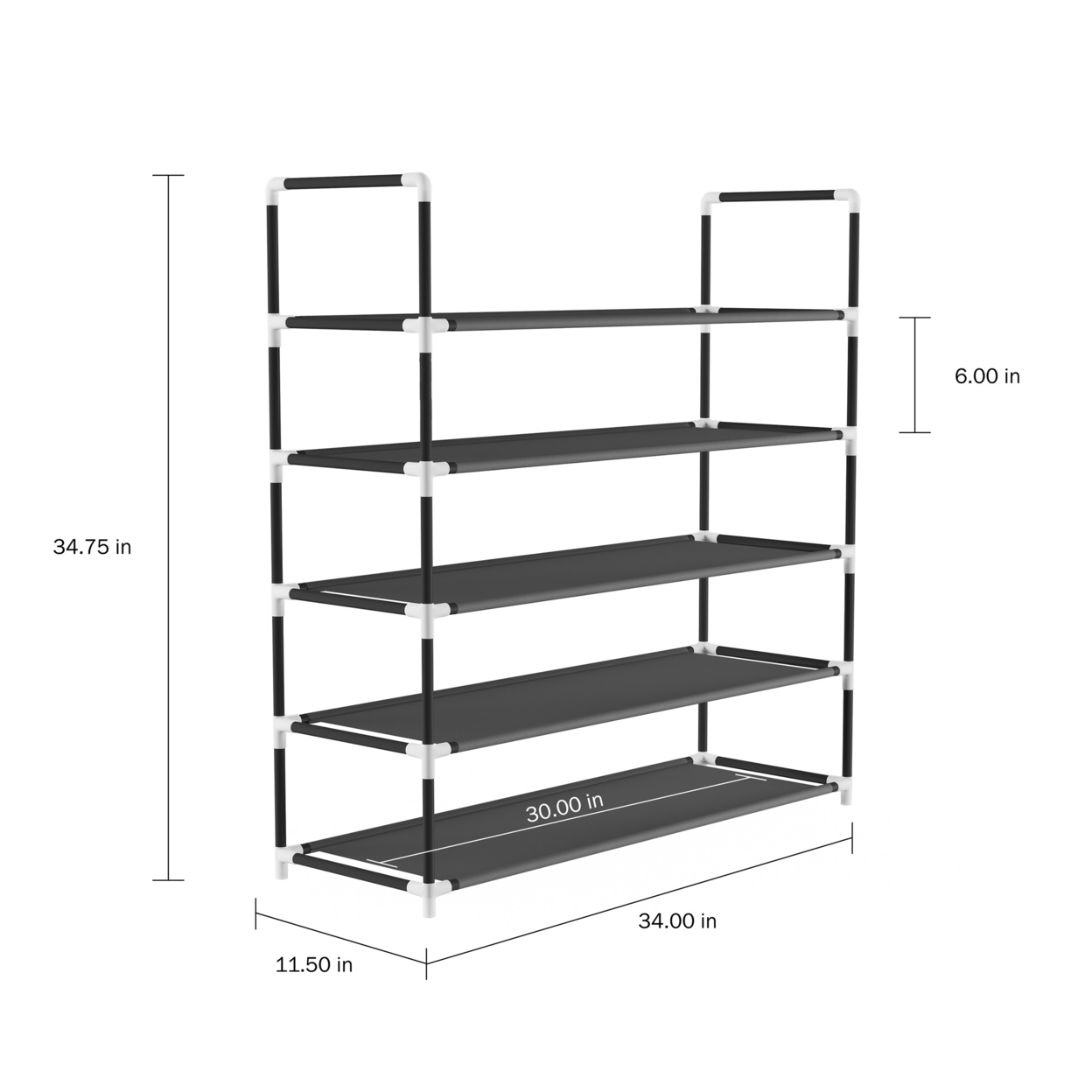 Shoe Rack-5 Tier Storage For Sneakers, Heels, Flats, Accessories, And More-Space Saving Organization