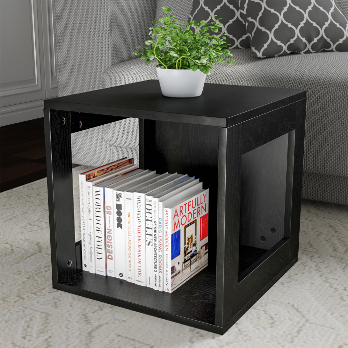 End Table Stackable Contemporary Minimalist Modular Cube Accent Table Open Sides Home Or Office