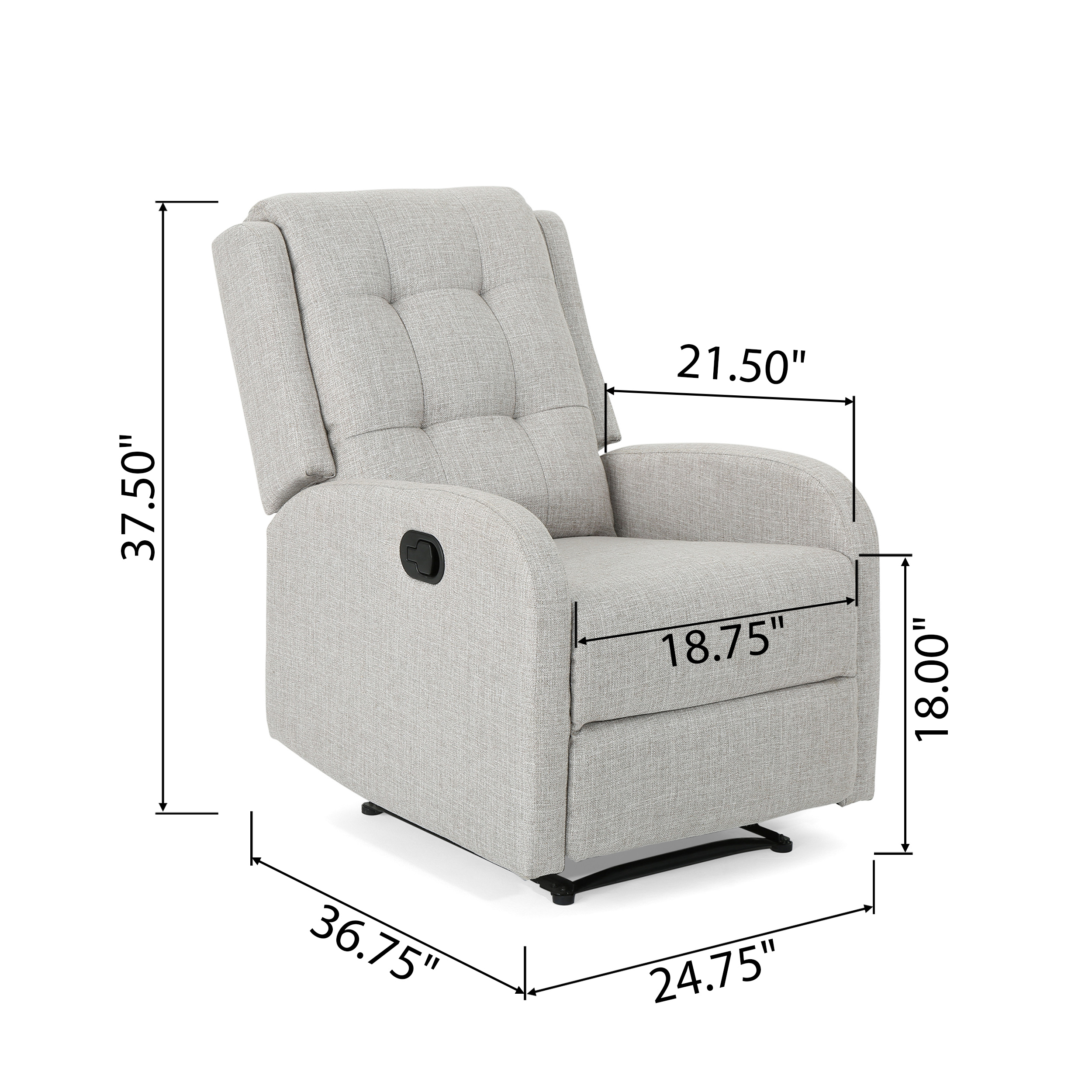 Smith Traditional Upholstered Recliner - Beige