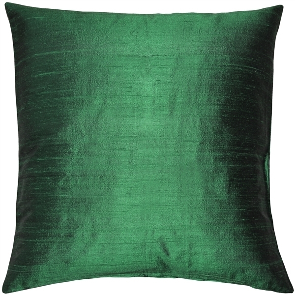 Pillow Decor - Sankara Forest Green Silk Throw Pillow 18x18