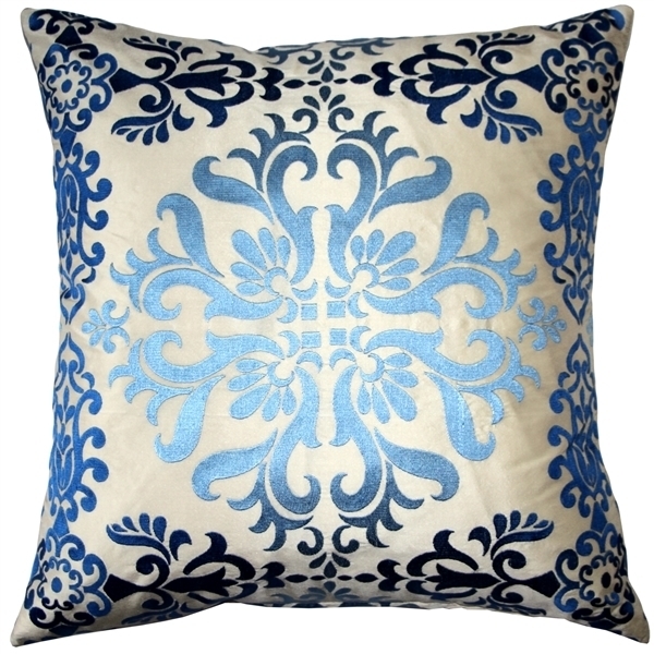 Pillow Decor - Sumatra Fountain Embroidered Silk Decorative Throw Pillow 21x21