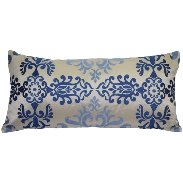 Pillow Decor - Sumatra Fountain Embroidered Silk Decorative Throw Pillow 12x24