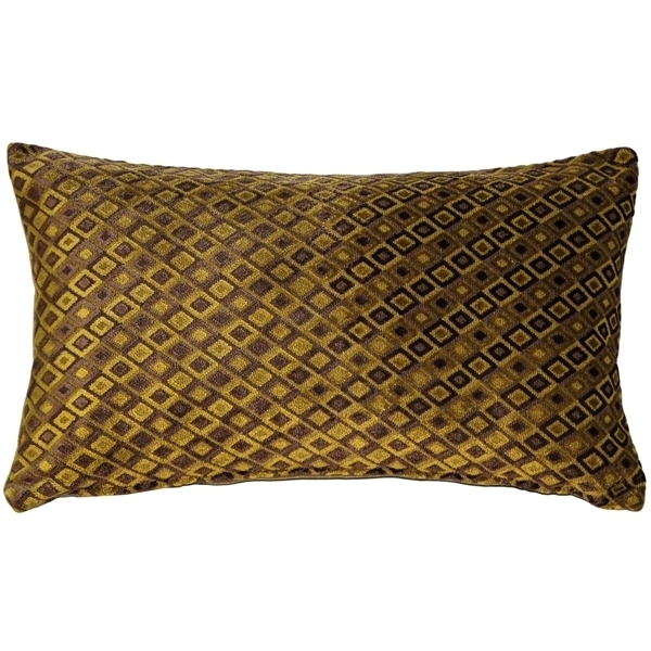 Pillow Decor - Jager Sage Diamond Textured Velvet Throw Pillow 12x20