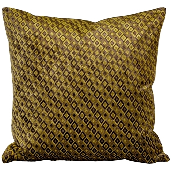 Pillow Decor - Jager Sage Diamond Textured Velvet Throw Pillow 20x20