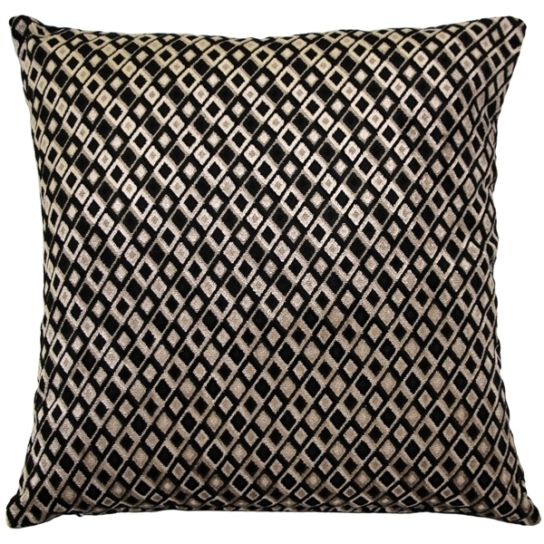 Pillow Decor - Jager Black Diamond Textured Velvet Throw Pillow 20x20