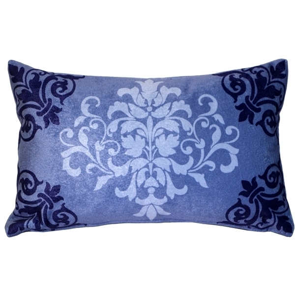 Pillow Decor - Velvet Damask Purple Throw Pillow 11x18