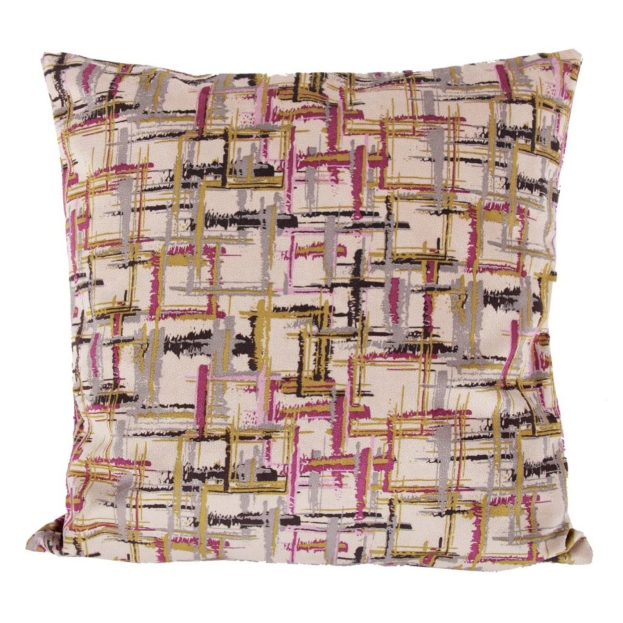Fabric Accent Pillow In Geometric Pattern, Multicolor- Saltoro Sherpi