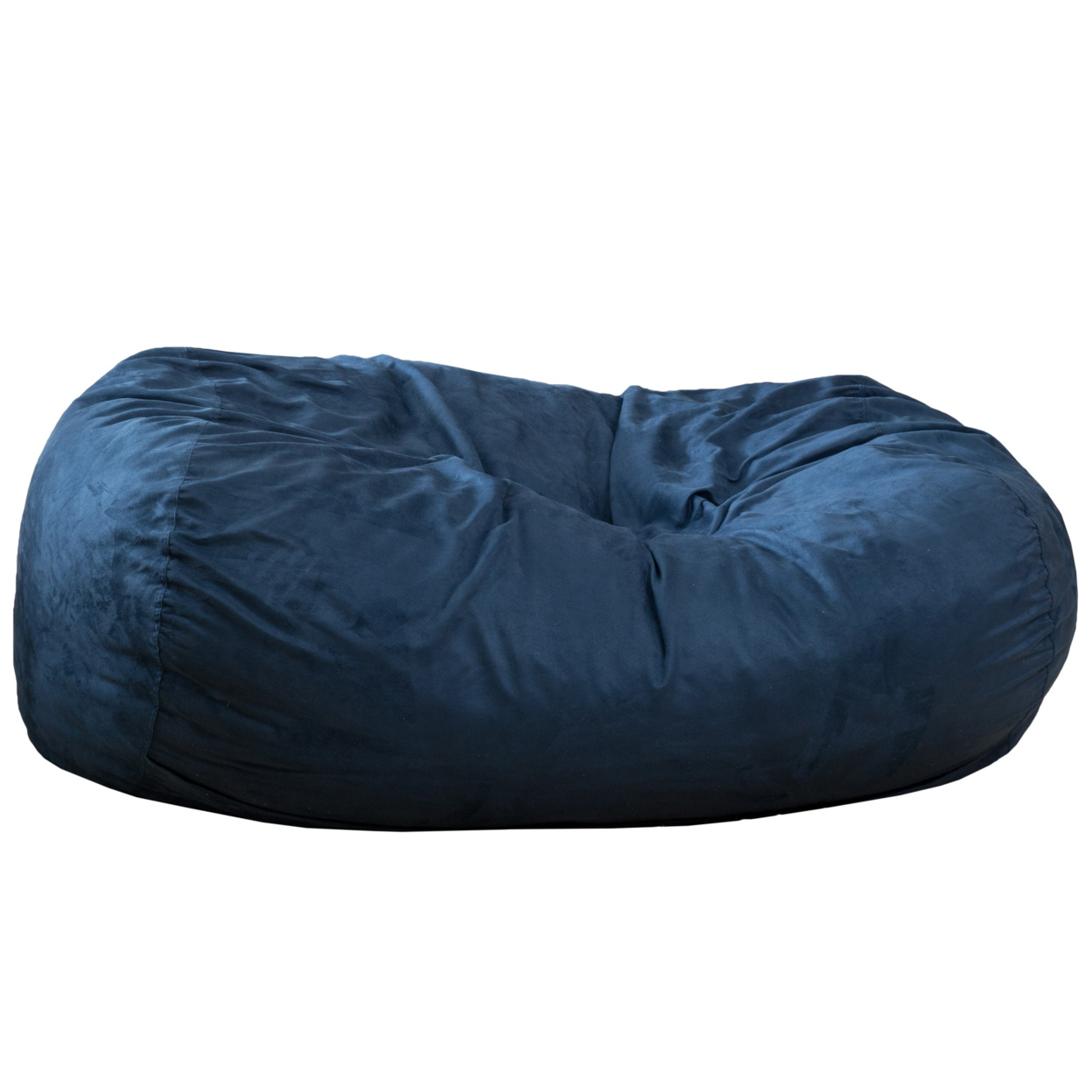 Flora Traditional 6.5 Foot Suede Bean Bag (Cover Only), Charcoal - Midnight Blue