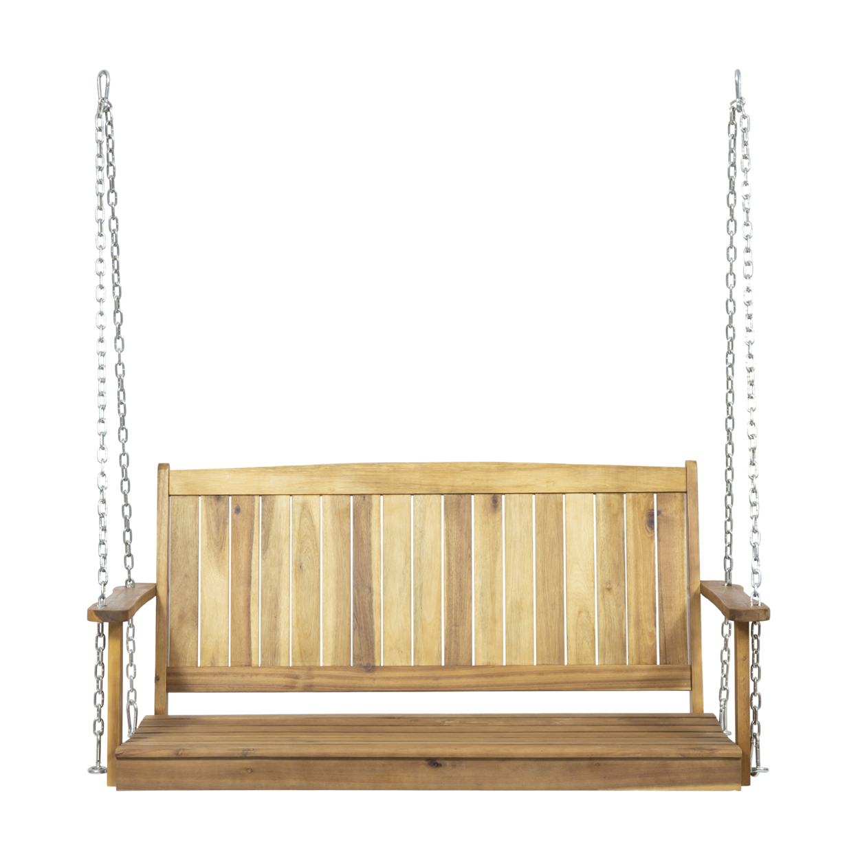 Lilith Outdoor Aacia Wood Porch Swing - Dark Gray Finish