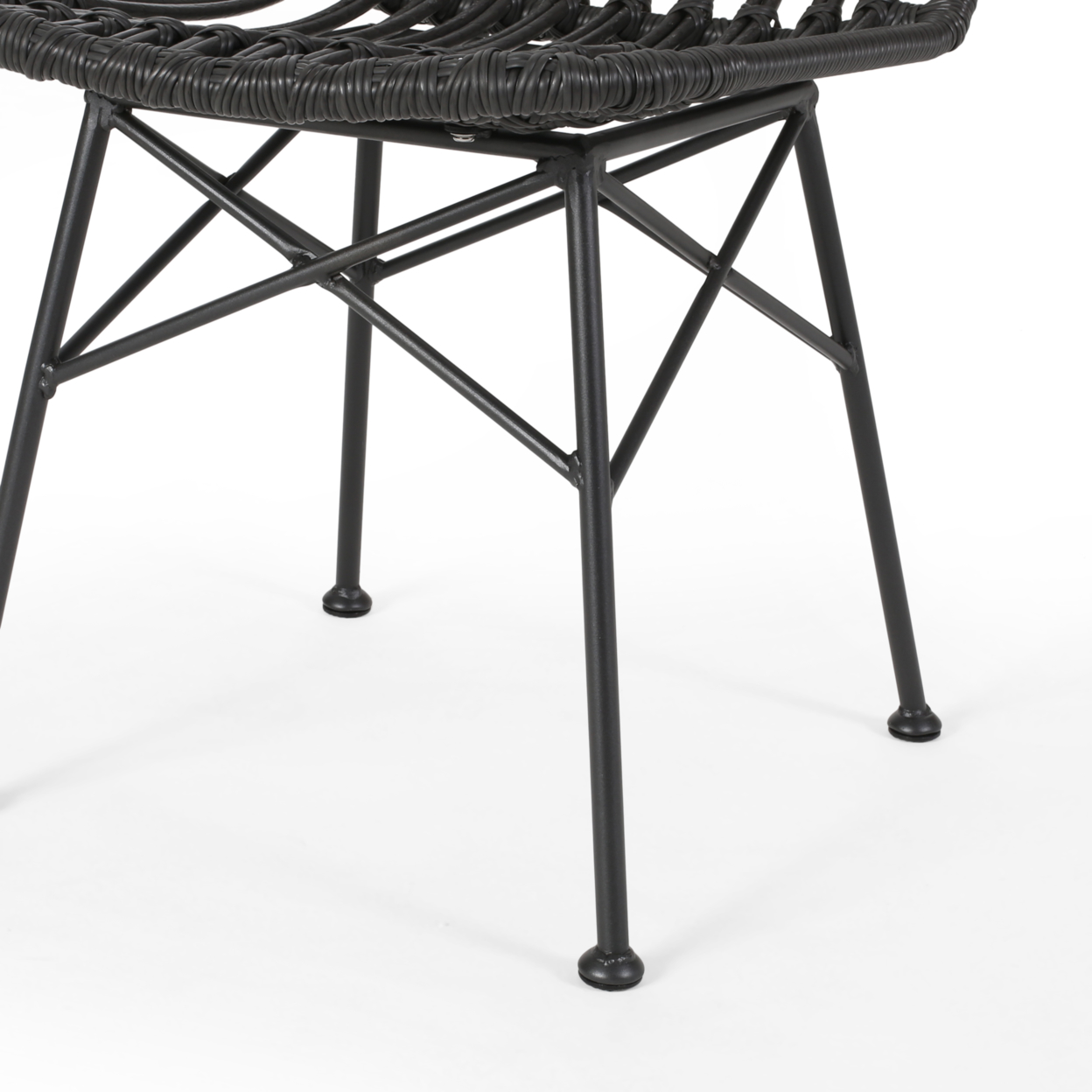 Yilia Outdoor Wicker Dining Chairs (Set Of 2) - Light Brown, Black