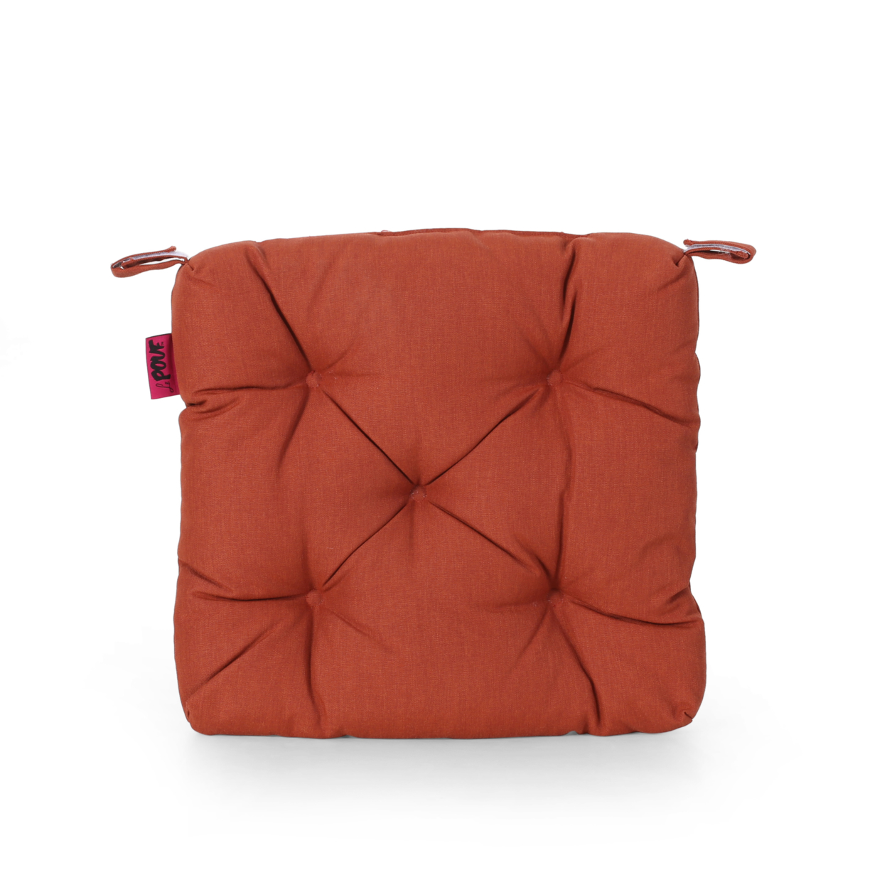 Theresa Indoor Fabric Classic Tufted Chair Cushion - Muted Orange