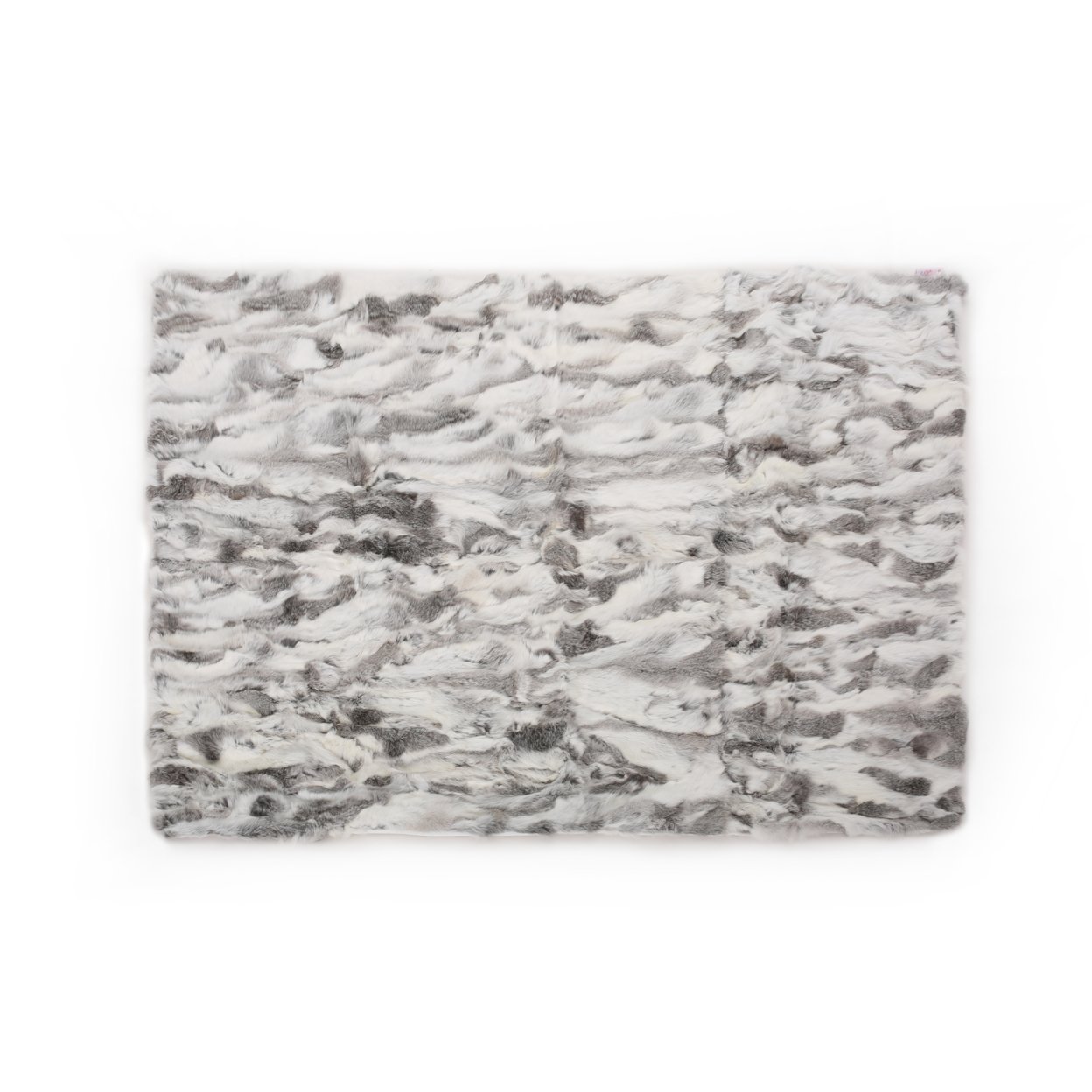 Lauren Glam Fur Throw Blanket - Gray And White