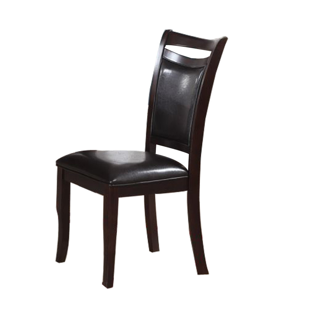 Retro Style Set Of Two Wooden Dining Chairs In Dark Brown,- Saltoro Sherpi