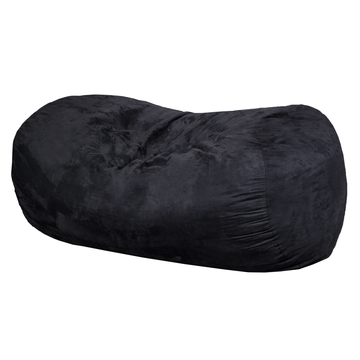 Flora Traditional 6.5 Foot Suede Bean Bag (Cover Only), Charcoal - Midnight Blue