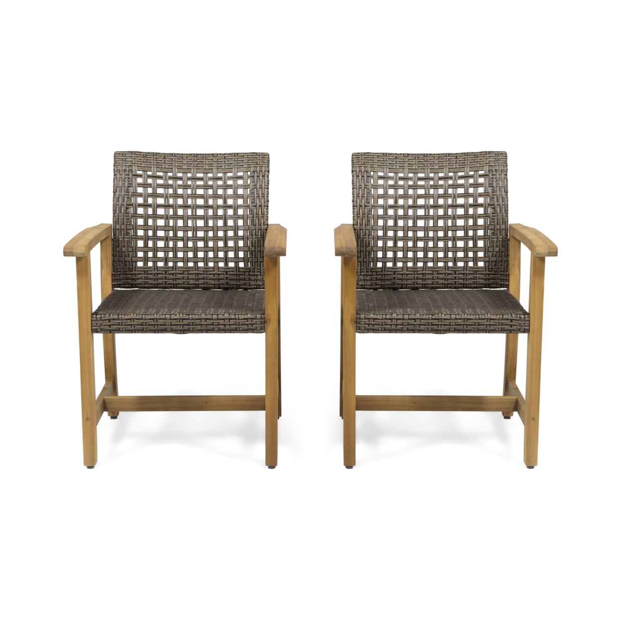 Olivia Outdoor Acacia Wood Dining Chair (Set Of 2)