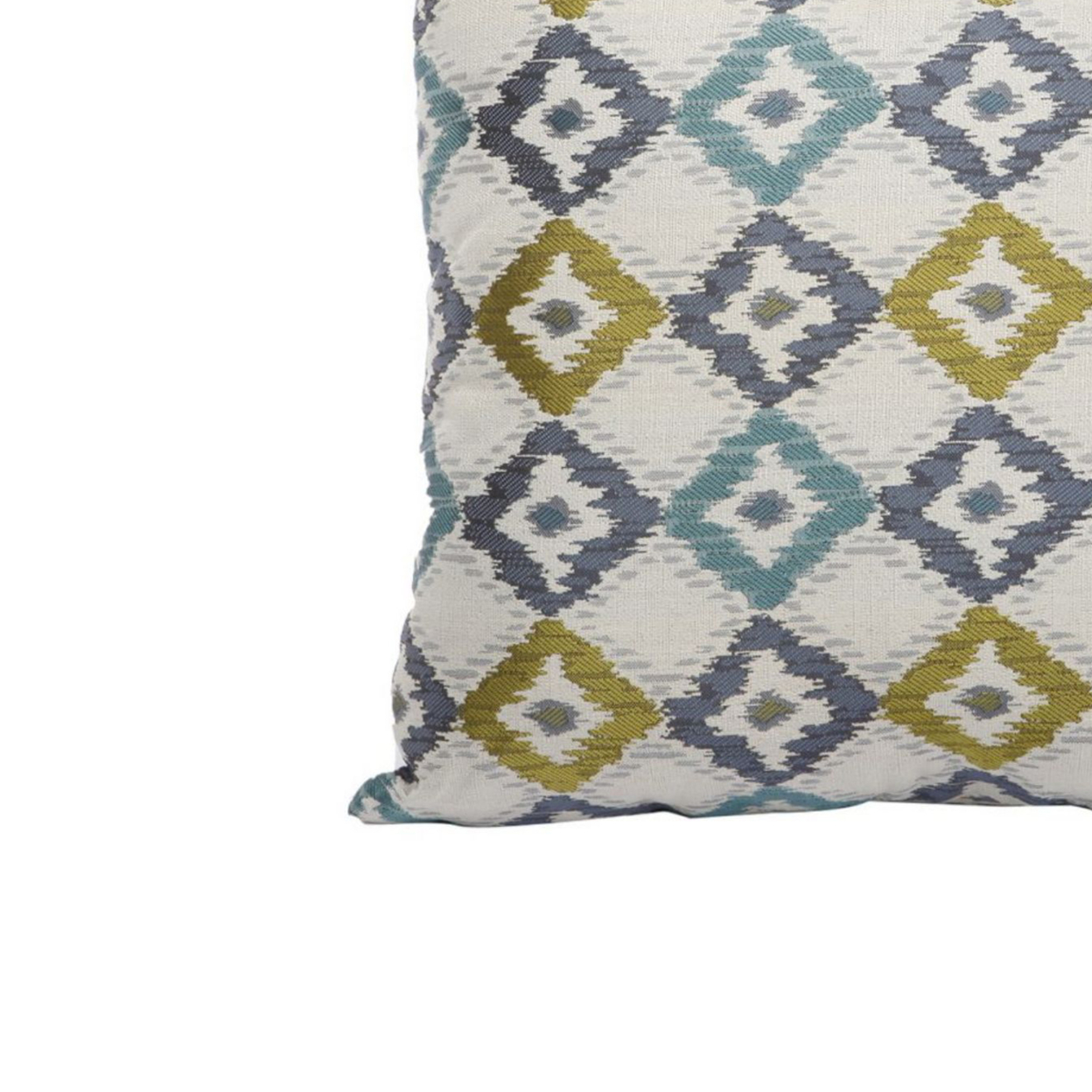 Woven Design Fabric Accent Pillow In Diamond Pattern, Multicolor- Saltoro Sherpi