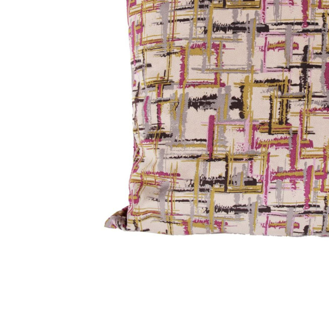 Fabric Accent Pillow In Geometric Pattern, Multicolor- Saltoro Sherpi