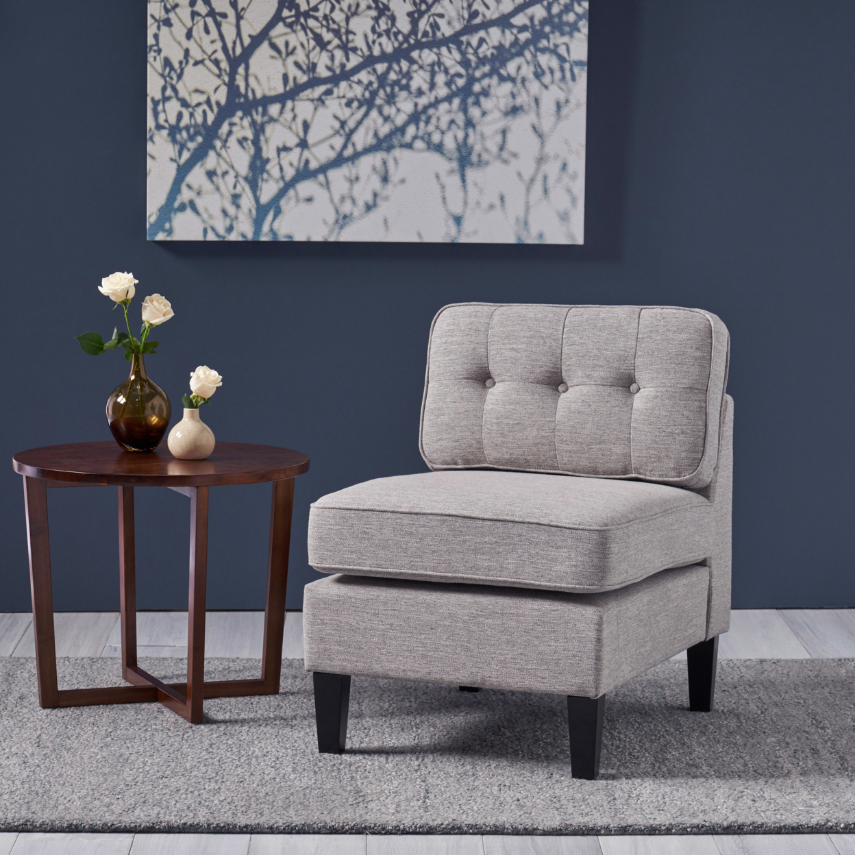 Lillian Modern Fabric Slipper Chair
