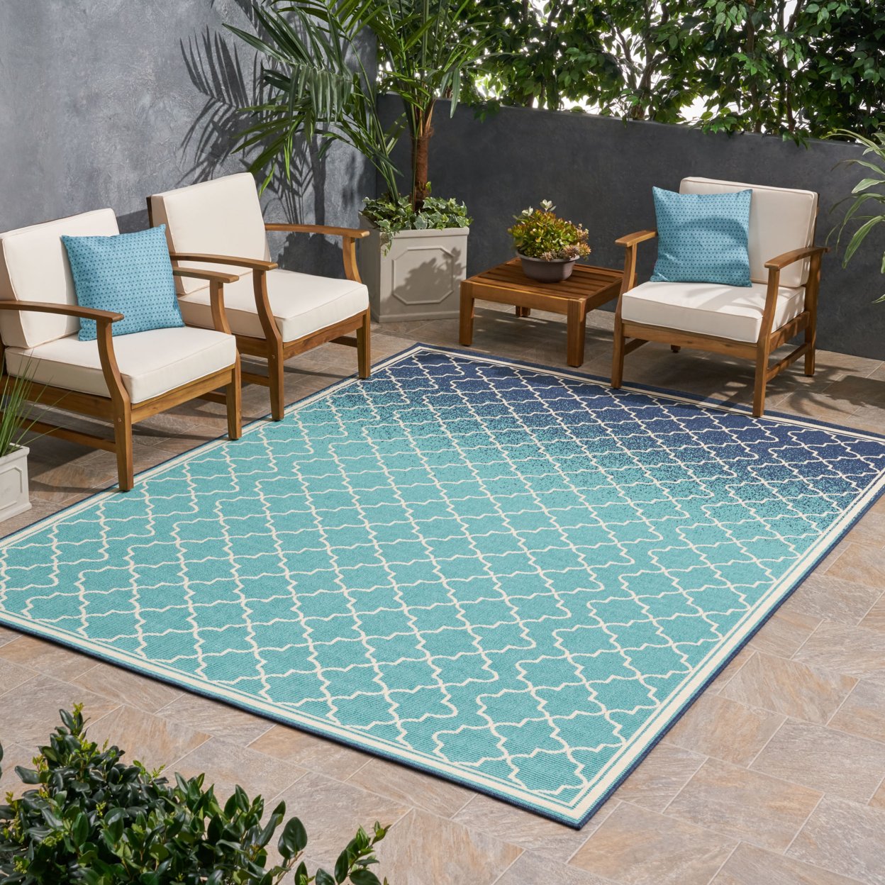 Sweety Outdoor Ombre Area Rug - 7'10 X 10'