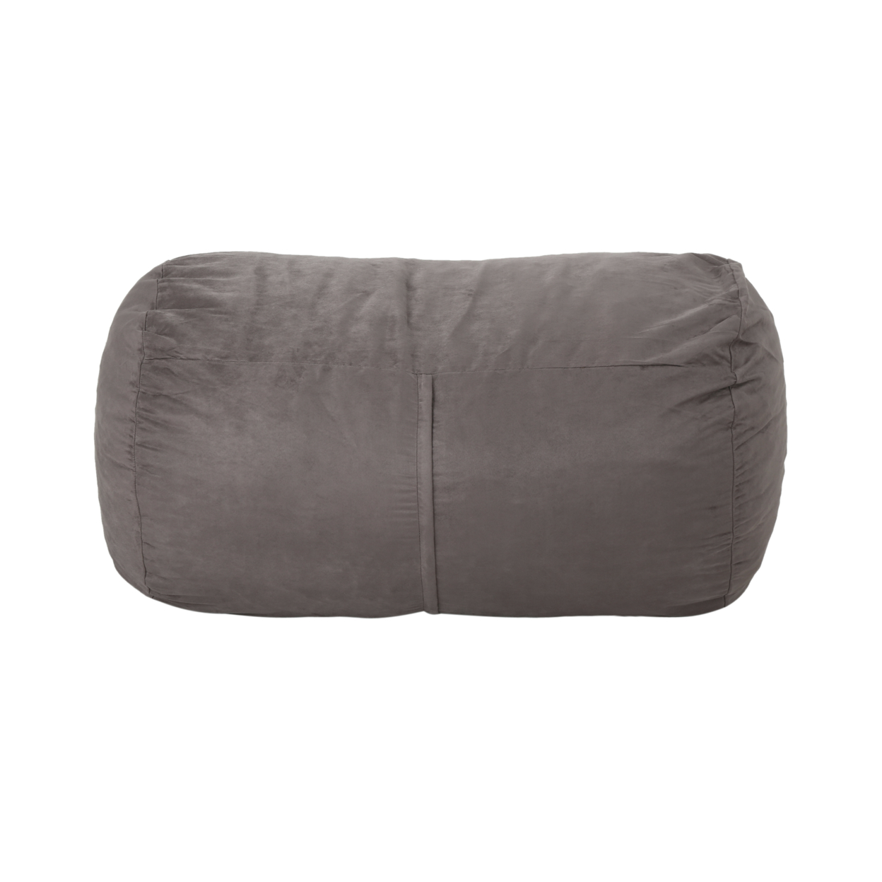 Genevieve Traditional 4 Foot Suede Bean Bag (Cover Only), Chinese Red - Charcoal