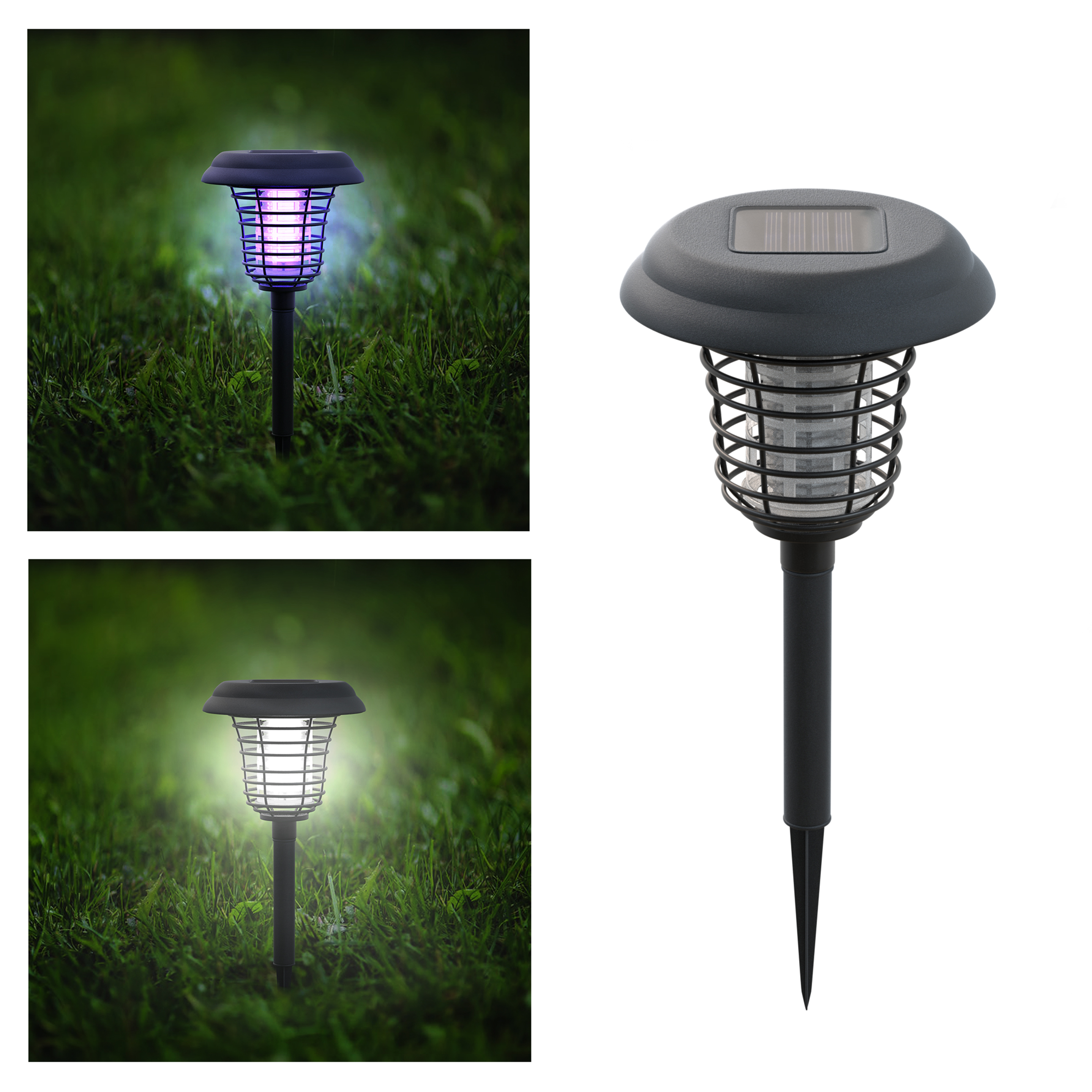 Solar Powered Light, Mosquito And Insect Bug Zapper LED/UV Outdoor Stake Landscape Fixture For Gardens Pathways Patios