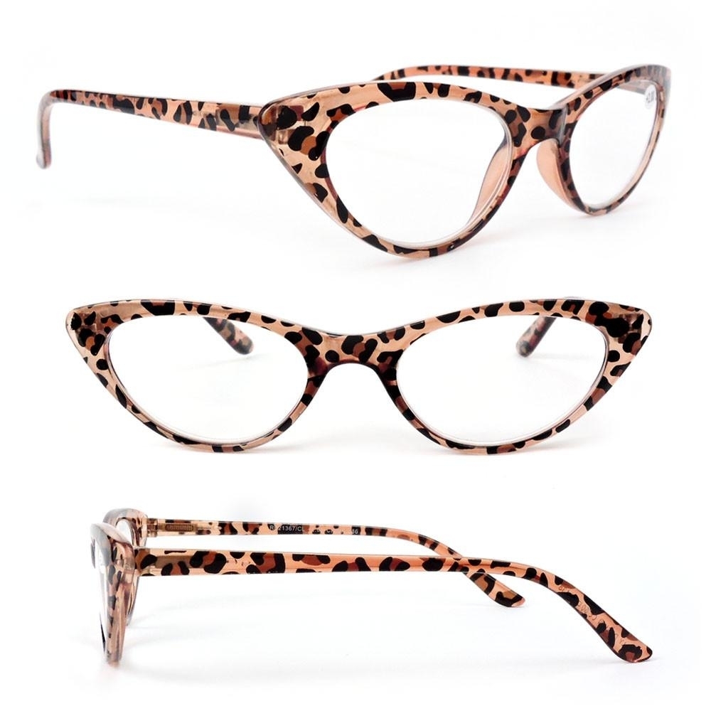 Cat Eye Frame Spring Hinges Black Or Tortoise Women's Reading Glasses 175-300 - Leopard, 300