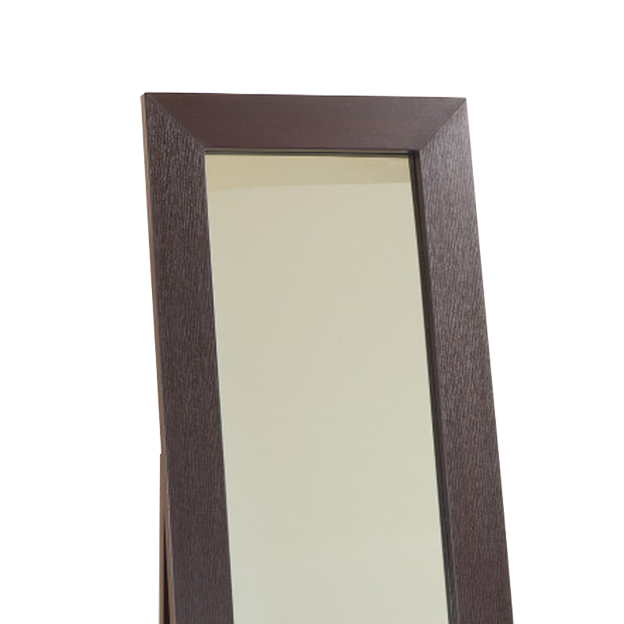 Aesthetic Accent Mirror With Wooden Framing, Dark Brown- Saltoro Sherpi