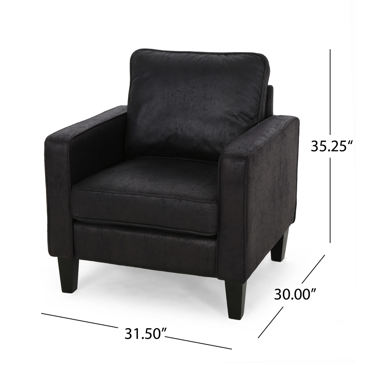 Hedy Contemporary Microfiber Club Chair - Black + Dark Brown