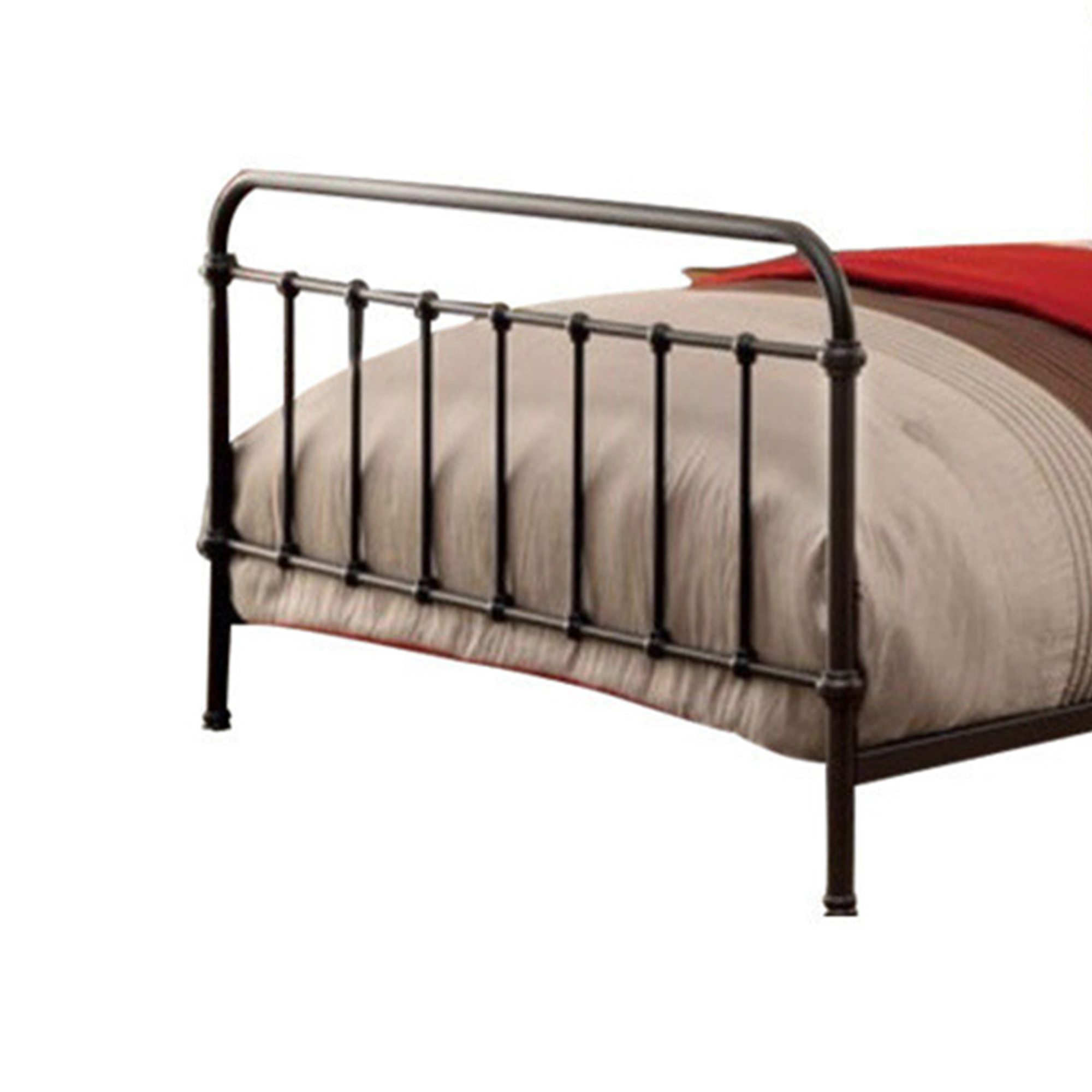 Metal Queen Size Platform Bed With Headboard & Footboard, Deep Bronze- Saltoro Sherpi