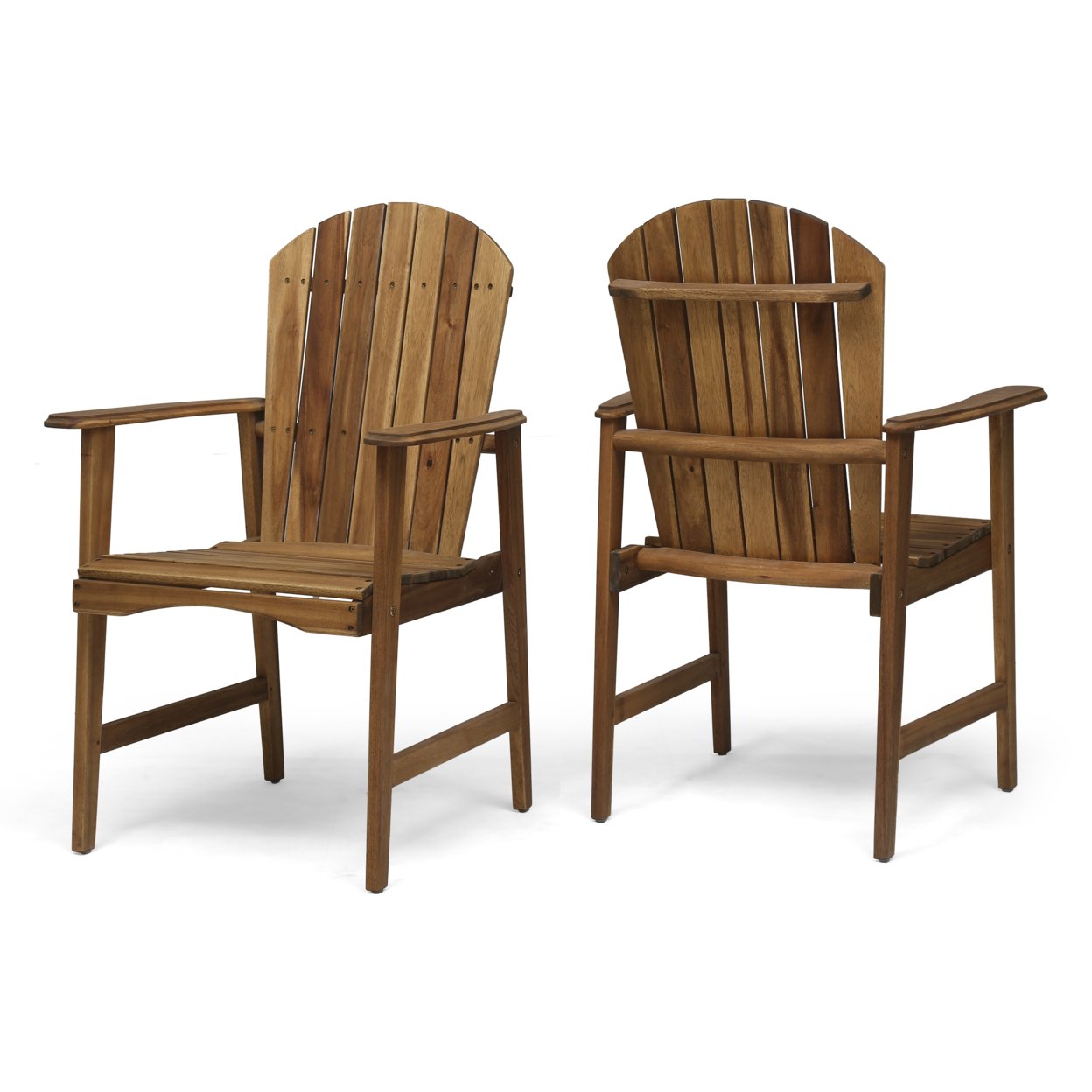 Easter Outdoor Weather Resistant Acacia Wood Adirondack Dining Chairs (Set Of 2) - Natural