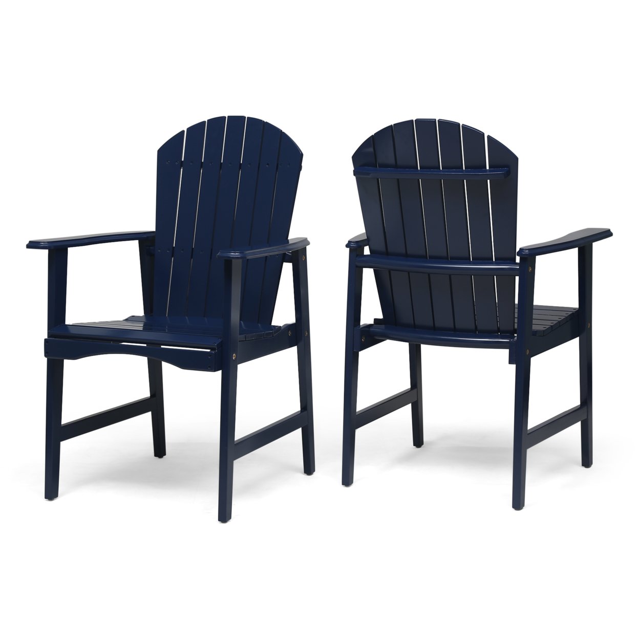 Easter Outdoor Weather Resistant Acacia Wood Adirondack Dining Chairs (Set Of 2) - Gray Finish