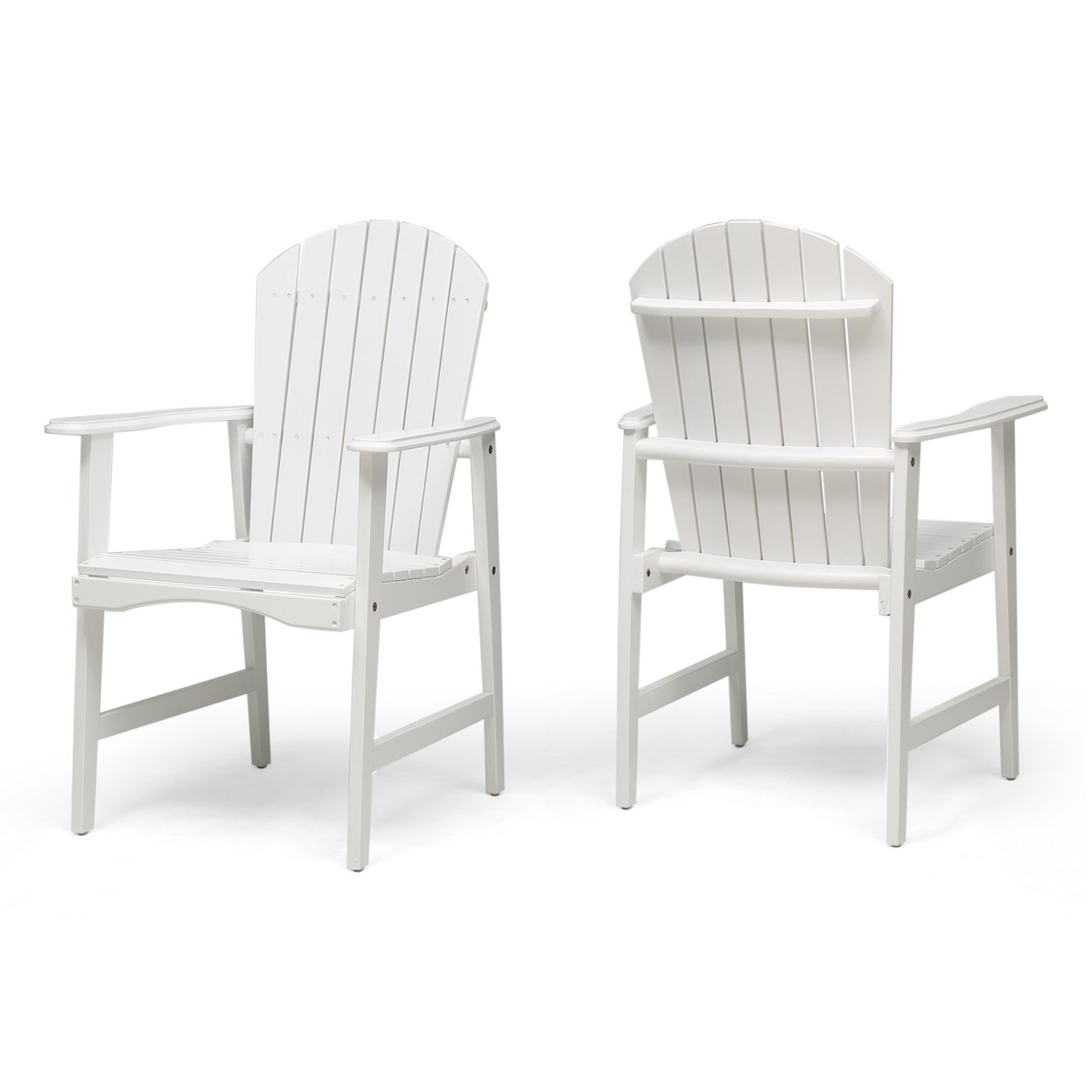 Easter Outdoor Weather Resistant Acacia Wood Adirondack Dining Chairs (Set Of 2) - White