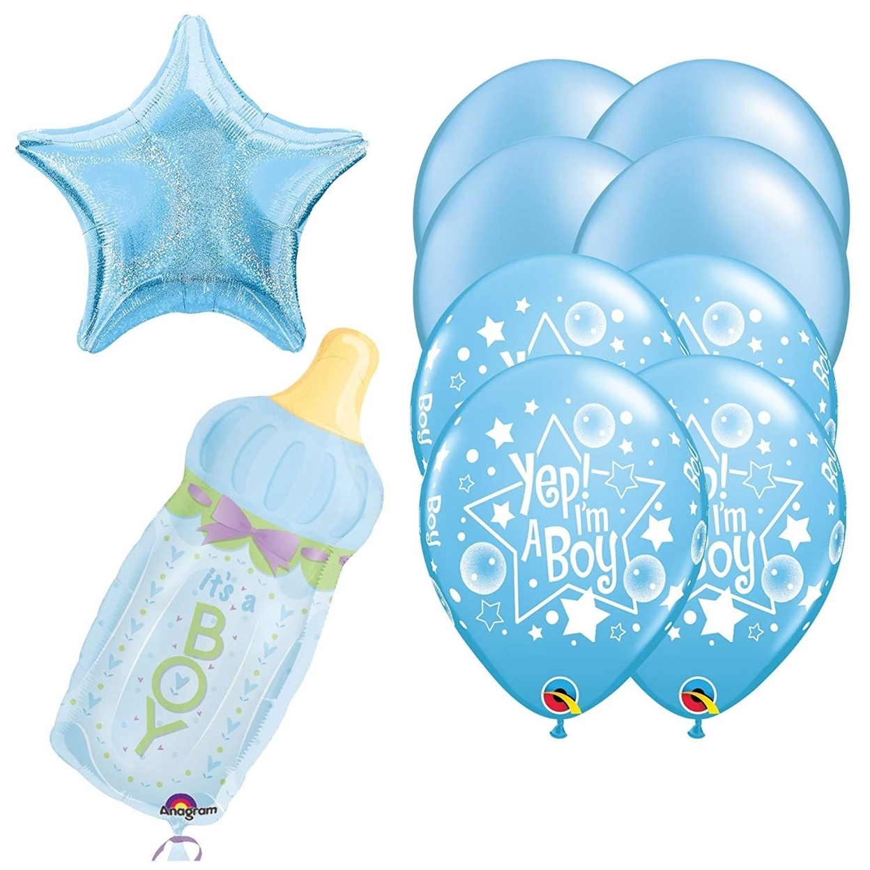It's A Boy Newborn Baby Balloon Kit 31 Bottle Bouquet Mayflower