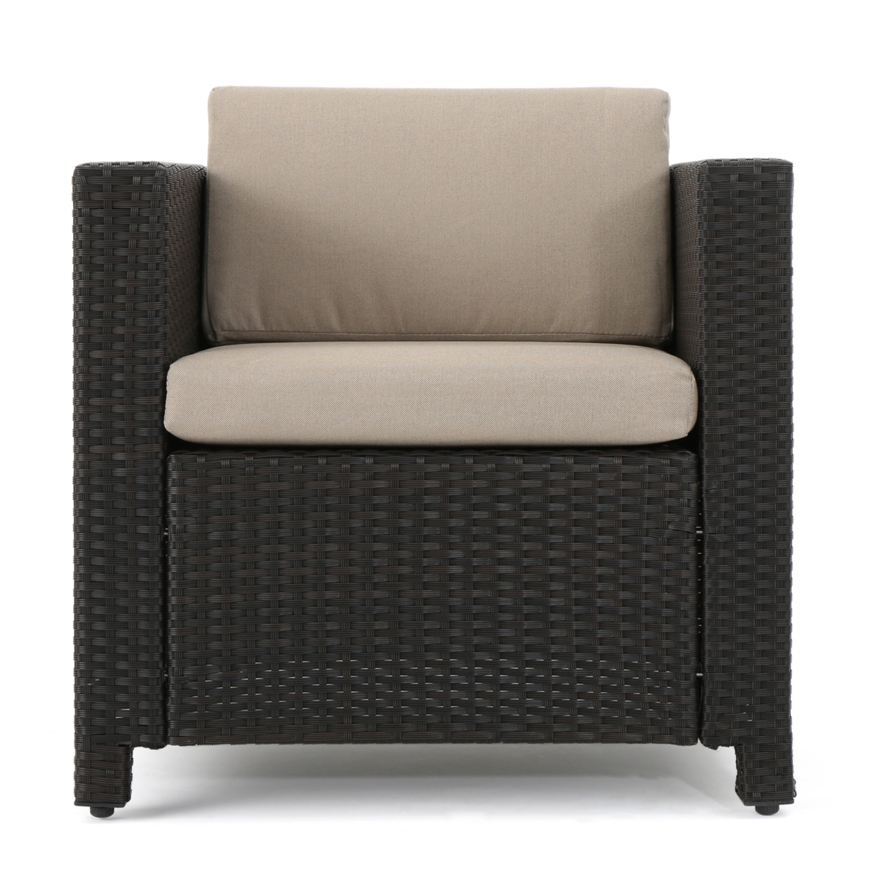 Emily Outdoor 8 Seater Wicker Chat Set With Side Tables - Mix Black + Dark Gray