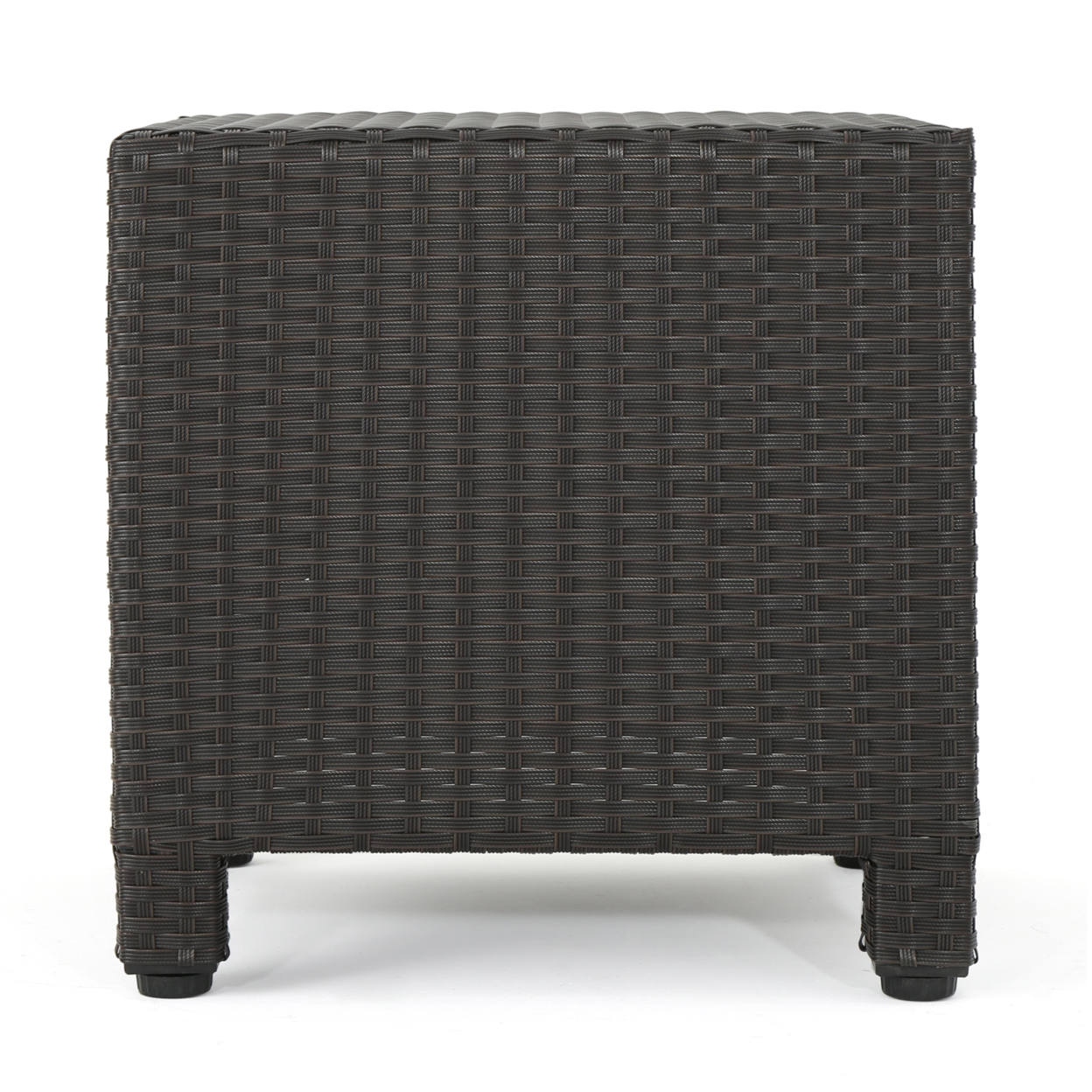 Bonnie Outdoor 5 Seater Wicker Sofa Chat Set With Ottomans - Mix Black + Dark Gray