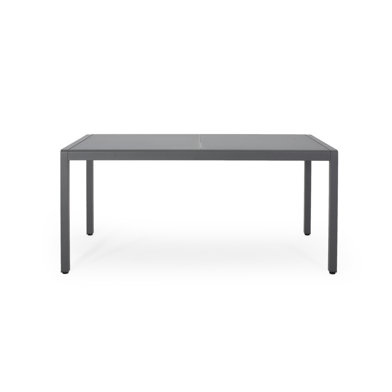 Jamie Outdoor Aluminum Dining Table With Tempered Glass Table Top - Gun Metal Gray