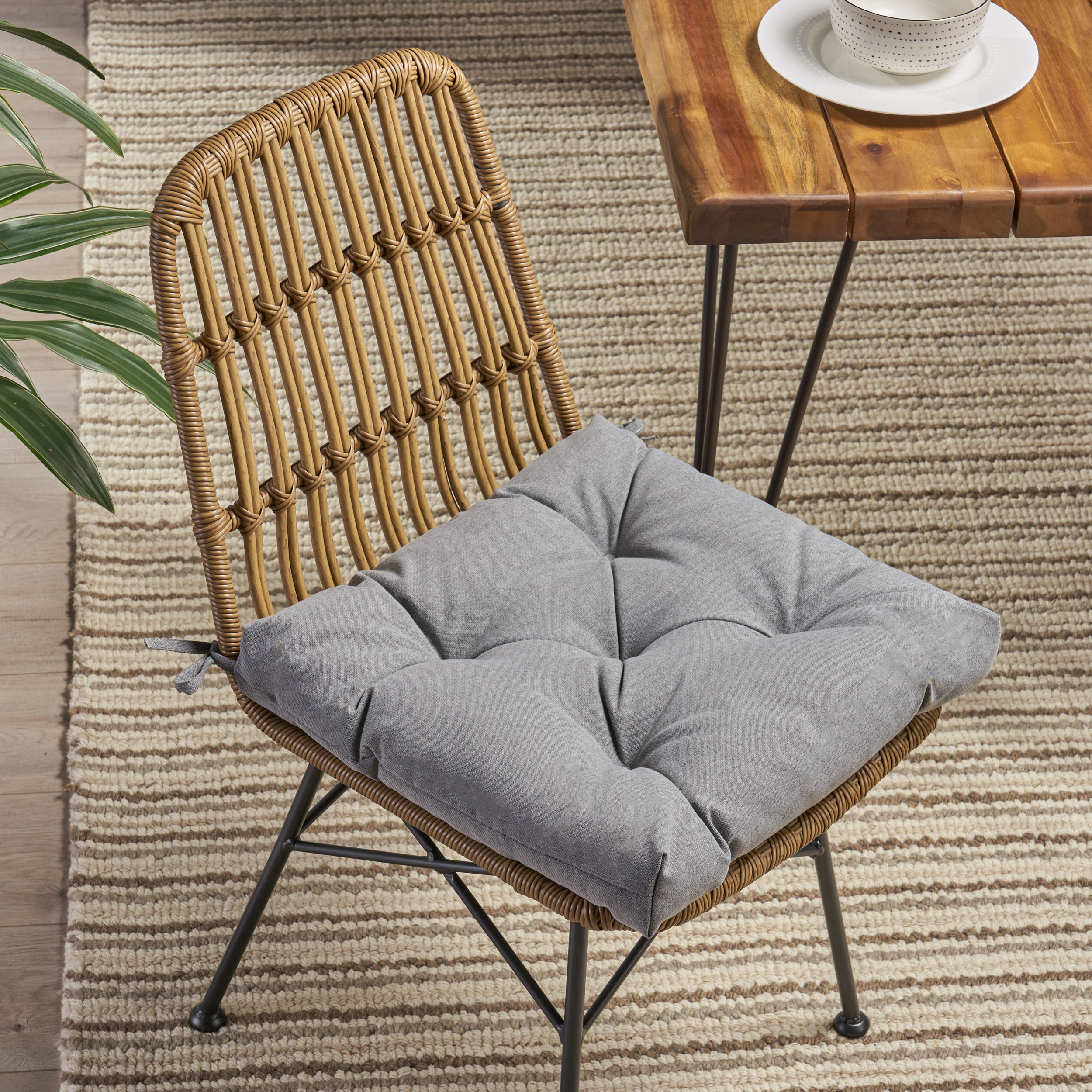 Sylvia Indoor Fabric Classic Tufted Chair Cushion - Tuscany