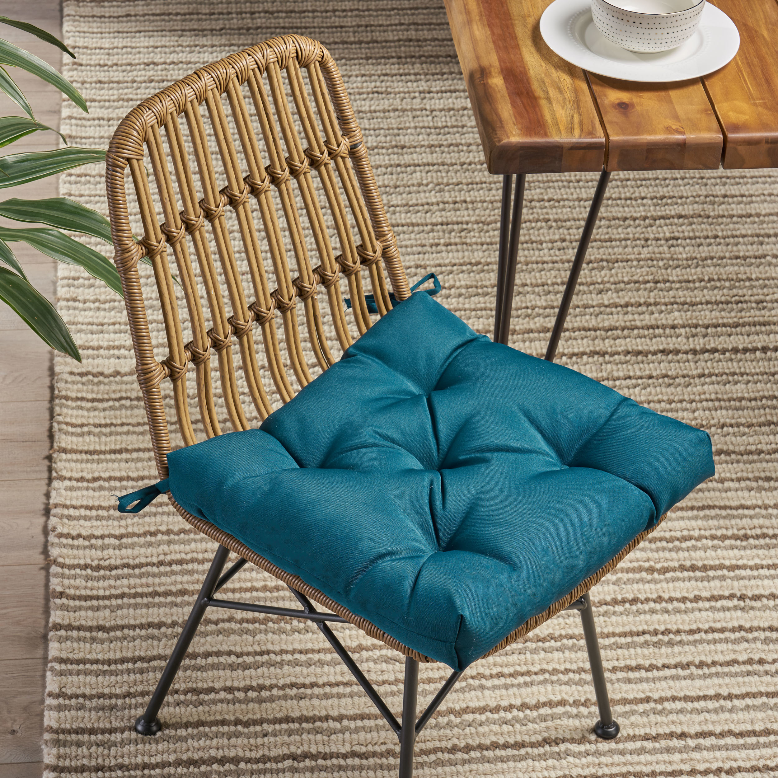 Sylvia Indoor Fabric Classic Tufted Chair Cushion - Tuscany